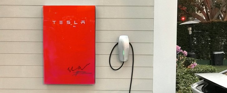 Artist's rendition of a red powerwall