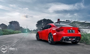 Red Toyota GT 86 Looks Intimidating on ADV.1 Wheels