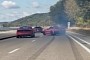 Red Chevy Corvette Epically Spins-Out While Failing to Impress Red Mustang