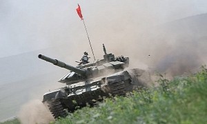Relentless Russian Tanks Race Against Each Other as the Tank Biathlon Begins