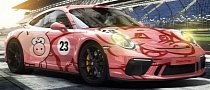 Remastered Pink Pig Porsche 911 GT3 Touring Rendered as Le Mans Tribute