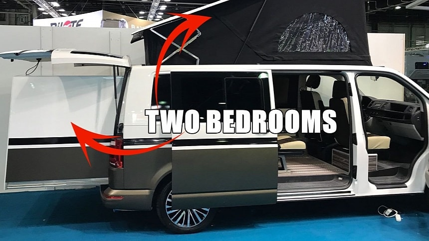 The 2017 Lando Brisbane Flex-Van had a slide-out and a pop-up to fit the entire family