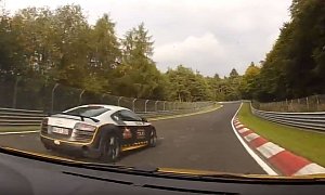 Renault Clio RS Chases Audi R8 Ring Taxi in All Out Nurburgring Sprint