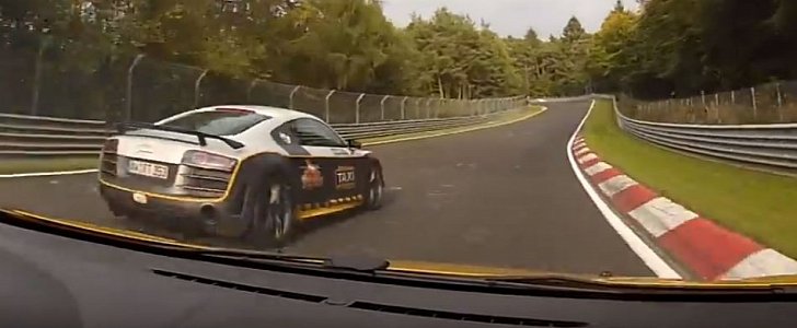 Renault Clio RS Chases Audi R8 Ring Taxi