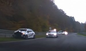 Renault Clio RS Destroyed in Nurburgring Crash Is a Rental Car Disaster