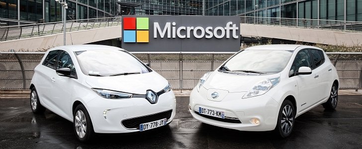 Renault Nissan and Microsoft sitting in a tree