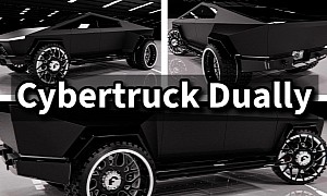 Rendering: Tesla Cybertruck Dually Looks Ready for Serious Virtual Hauling