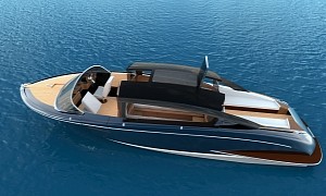 Renders of Wooden Boats' Luxury Tender 'Limo Blue' Showcase Timeless Italian Design
