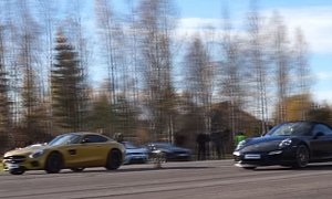 Renntech Mercedes-AMG GT S vs Porsche 911 Turbo S Cabriolet Drag Race Is Uneven