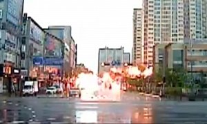 Rescue Helicopter Explodes After Crashing on a City Street: Caught on Camera