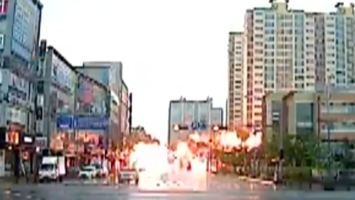Rescue Helicopter Explodes After Crashing on a City Street