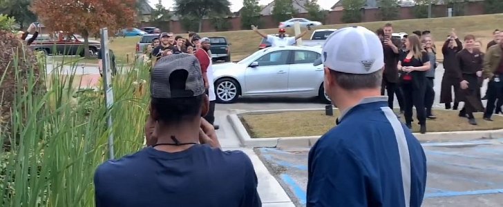 Man gets a new car from his coworkers after his old one was stolen while he was at work