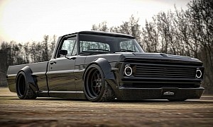 Restomod Ford F-100 Draped Full in Carbon Fiber Is a Widebody Dream of Low Ridin'
