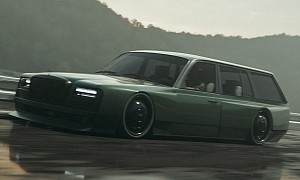 Restomod S123 Mercedes Puts on a Virtual Rolls Face to Hide Its Slammed Widebody