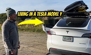 Retired Veteran Lives in a Tesla Model Y, His Converted EV Even Has a Camp Kitchen