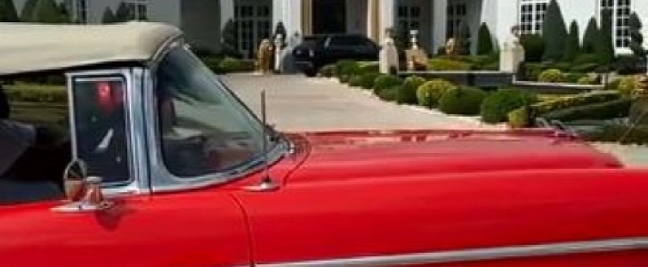 A gorgeous '55 Chevrolet Bel Air convertible arrives at Rick Ross' mansion, and he wants you to get a good look at it
