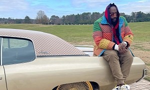 Rick Ross Chills on the Trunk of his 1971 Chevrolet Impala That's Been Guccified