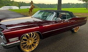 Rick Ross Has New Gold Wheels for His 1968 Cadillac, They Match the Steering Wheel