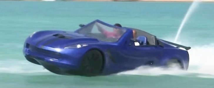 A jet ski that looks like a Corvette driving on water, the perfect way to ride into summer