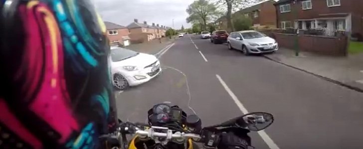 Rider versus car close-call