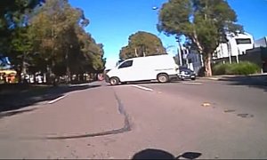 Rider Crashes Into Street-Crossing Van In Most Unfortunate Way