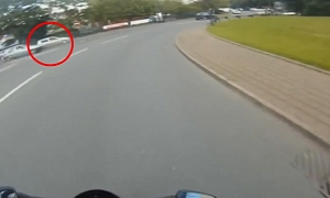 Rider Honks Instead of Braking, Crashes Silly for Nothing
