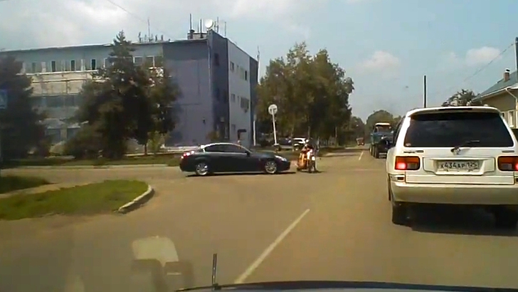 Rider Ignores the Stop Sign