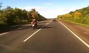 Rider Passes Yellow Line, Crashes Badly