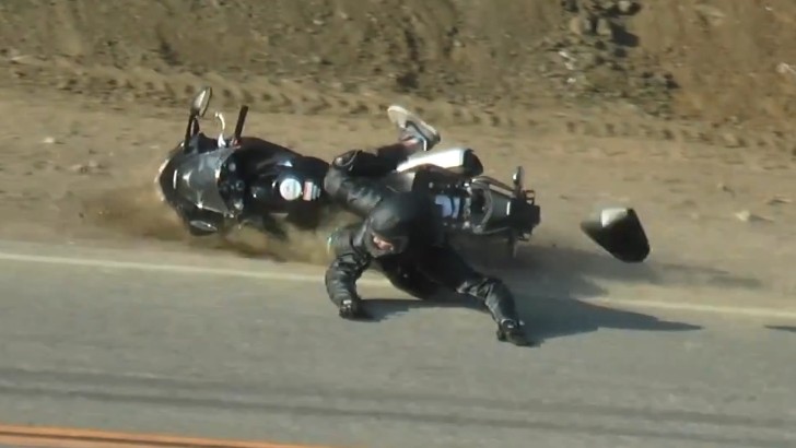 Rider Scrapes, Panics, Brakes. And Crashes.