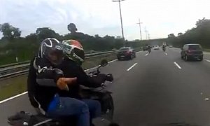 Rider Threatened by Thieves at Gun Point Escapes Flooring His Kawasaki Ninja – Video