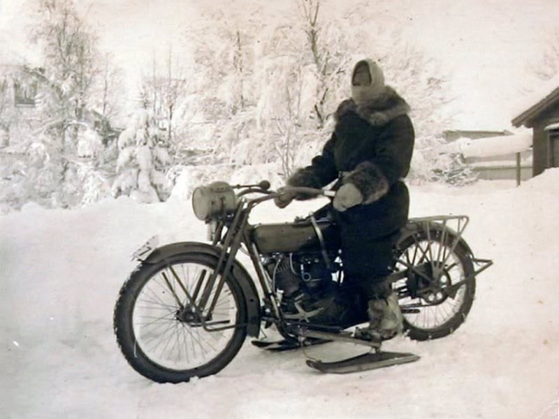 riding a bike in the snow