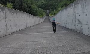 Riding a Unicycle Down a Dam Spillway Doesn't Sound Like a Good Idea