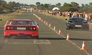 Rimac Nevera vs Ferrari F40 Drag Race Shows How Much Supercars Have Evolved