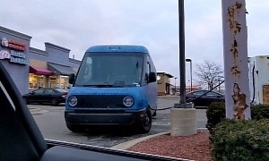 Rivian Delivery Van Caught on Video While Charging, Looks Surprisingly Massive