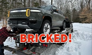 Rivian R1S Got Stuck in the Snow, and Towing It out Bricked the SUV