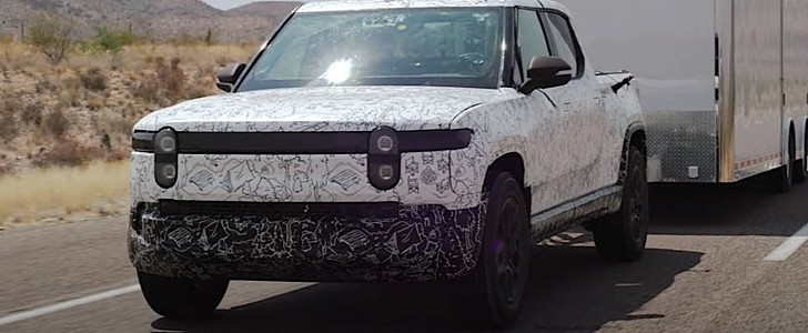 Rivian R1T with 11,000 pounds in tow
