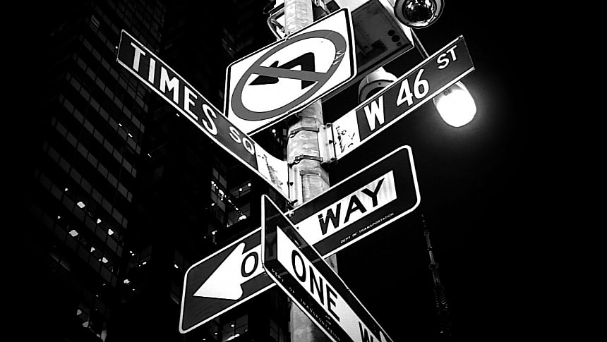 Traffic signs and cameras in New York