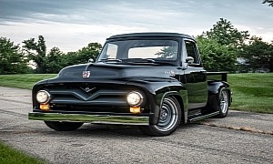 Roadster Shop's Coyote-Swapped '55 Ford F-100 Makes Modern Trucks Look Feeble