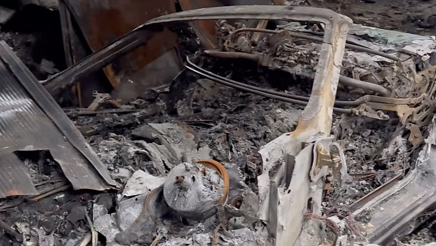 Mercedes-Benz SLS AMG perished in dealership fire
