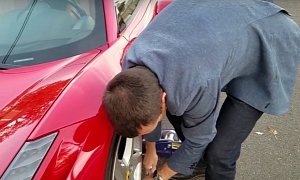 Rob Ferretti Cracks Ferrari 458 Wheel in Half, Demonstrates Mid-Street Pit Stop