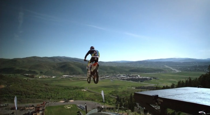 Robbie Maddison Jumps from a Ski Ramp