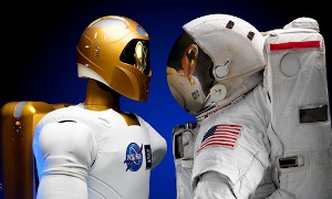 Robonaut 2 Meets Astronaut