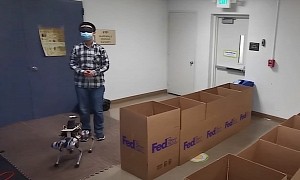 Robot Dog Makes Short Work of FedEx Boxes Maze, Guides Blindfolded Man