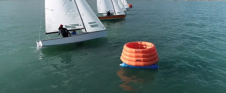 MarkSetBot robotic buoy with GPS