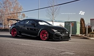 Rocket Bunny Lexus RC F Gets Candy Red PUR Wheels