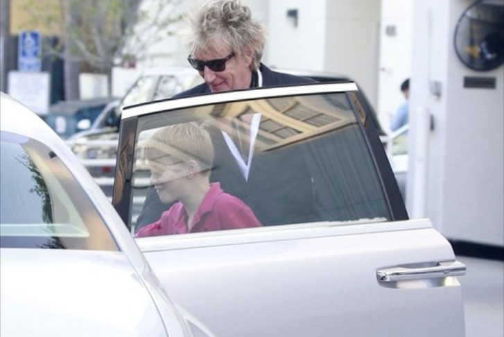 Rod Stewart and Son Alastair Seen Hoping In a Rolls-Royce Ghost