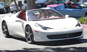 Rod Stewart Seen Driving a Ferrari 458 Spider, Still Rocking at 69