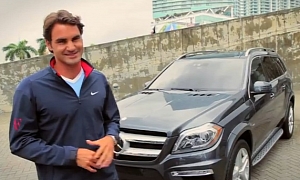 Roger Federer Presents the 2013 Mercedes GL