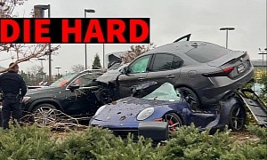 Rogue Mechanic Kills Porsche 911 With an Alfa Romeo Giulia QV, Mercedes GLE Also a Victim
