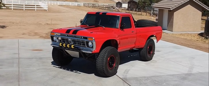 1977 Ford F-100 Dentside turned into Viper Red Luxury Pre-Runner by RJ Fab on Ford Era